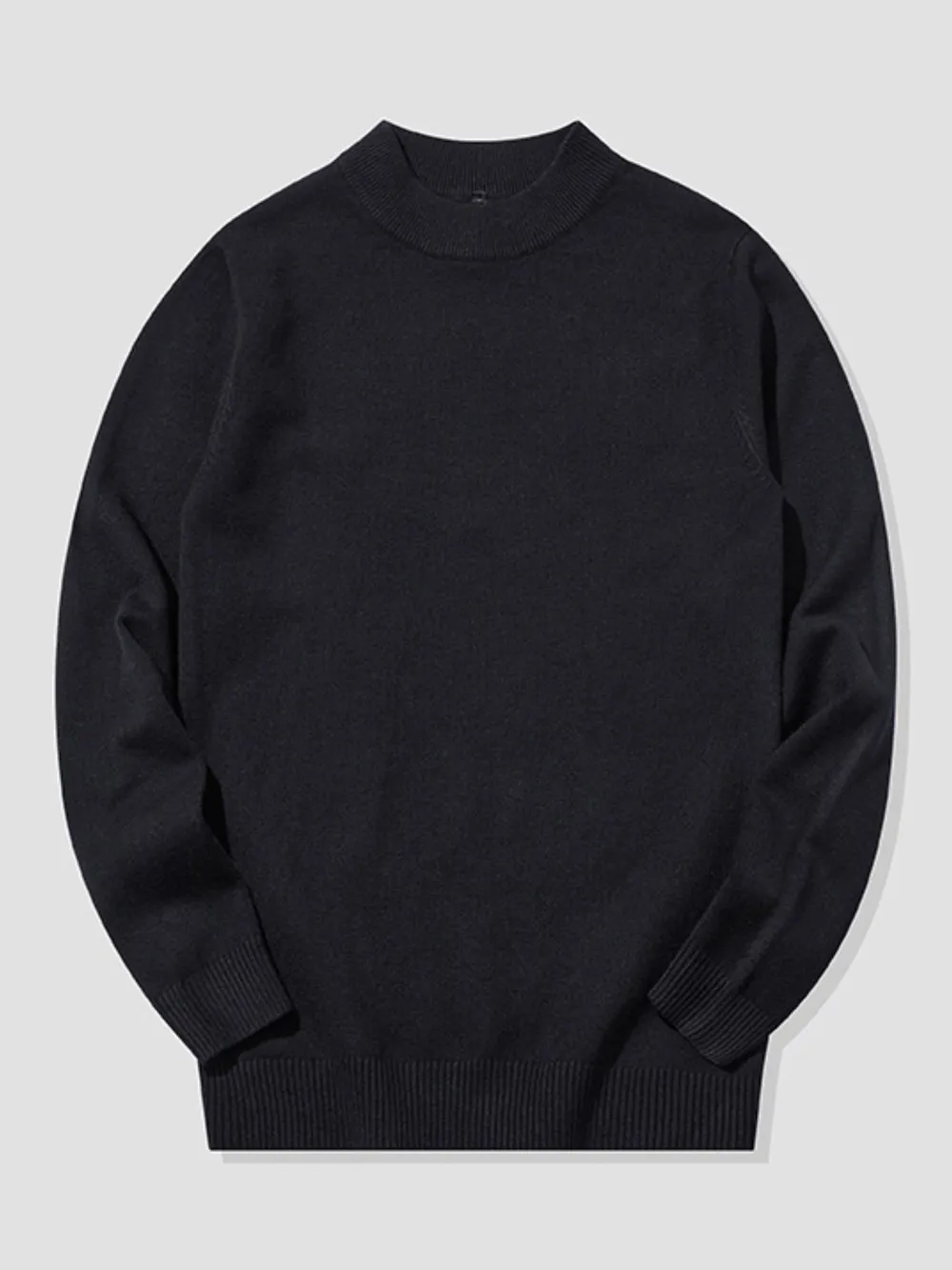 Men's Plus Size Ribbed Hem Long Sleeve Sweater, image 5