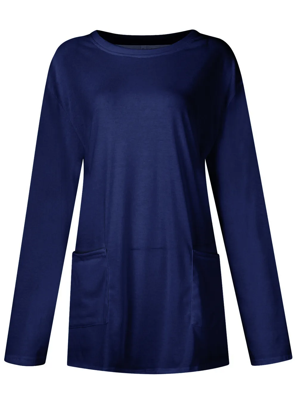 Full Size Pocketed Round Neck Long Sleeve T-Shirt, image 36