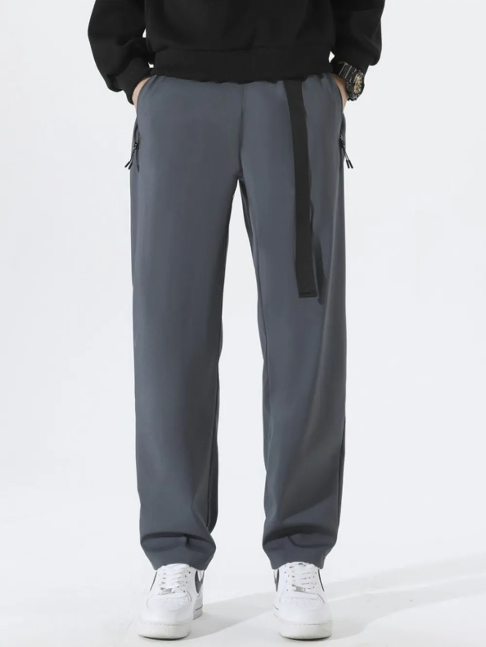 Men's Plus Size Solid Loose Fit Pants, image 2