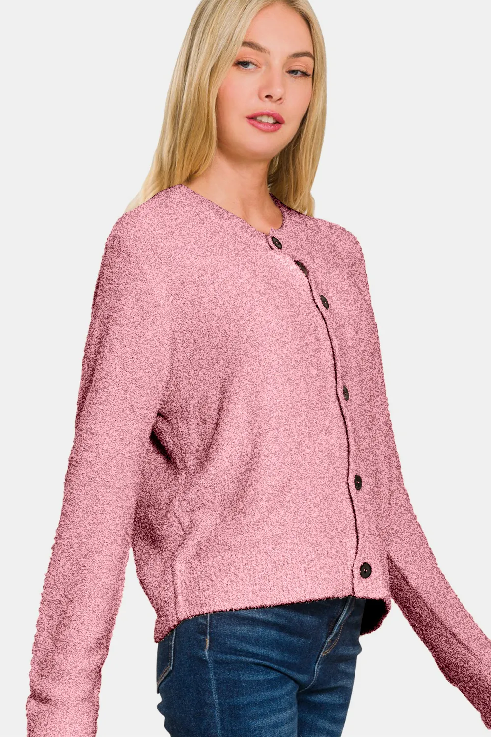 Button Down Long Sleeve Sweater Cardigan, image 4