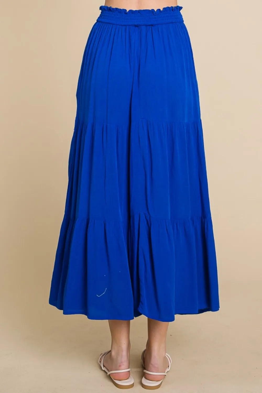 Full Size Frill Ruched Midi Skirt, image 3