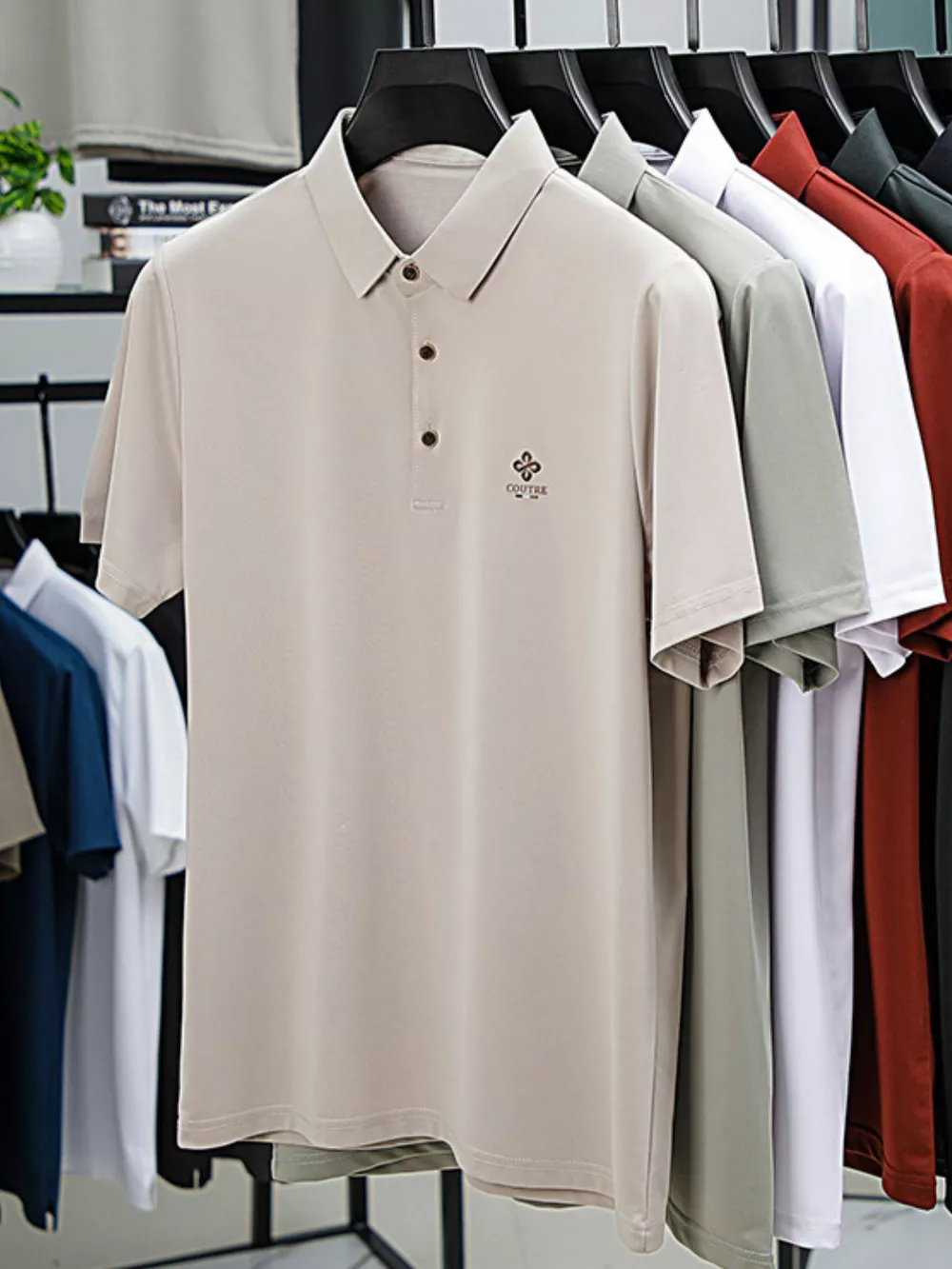 Men's Plus Size Button Detail Short Sleeve Polo, image 3