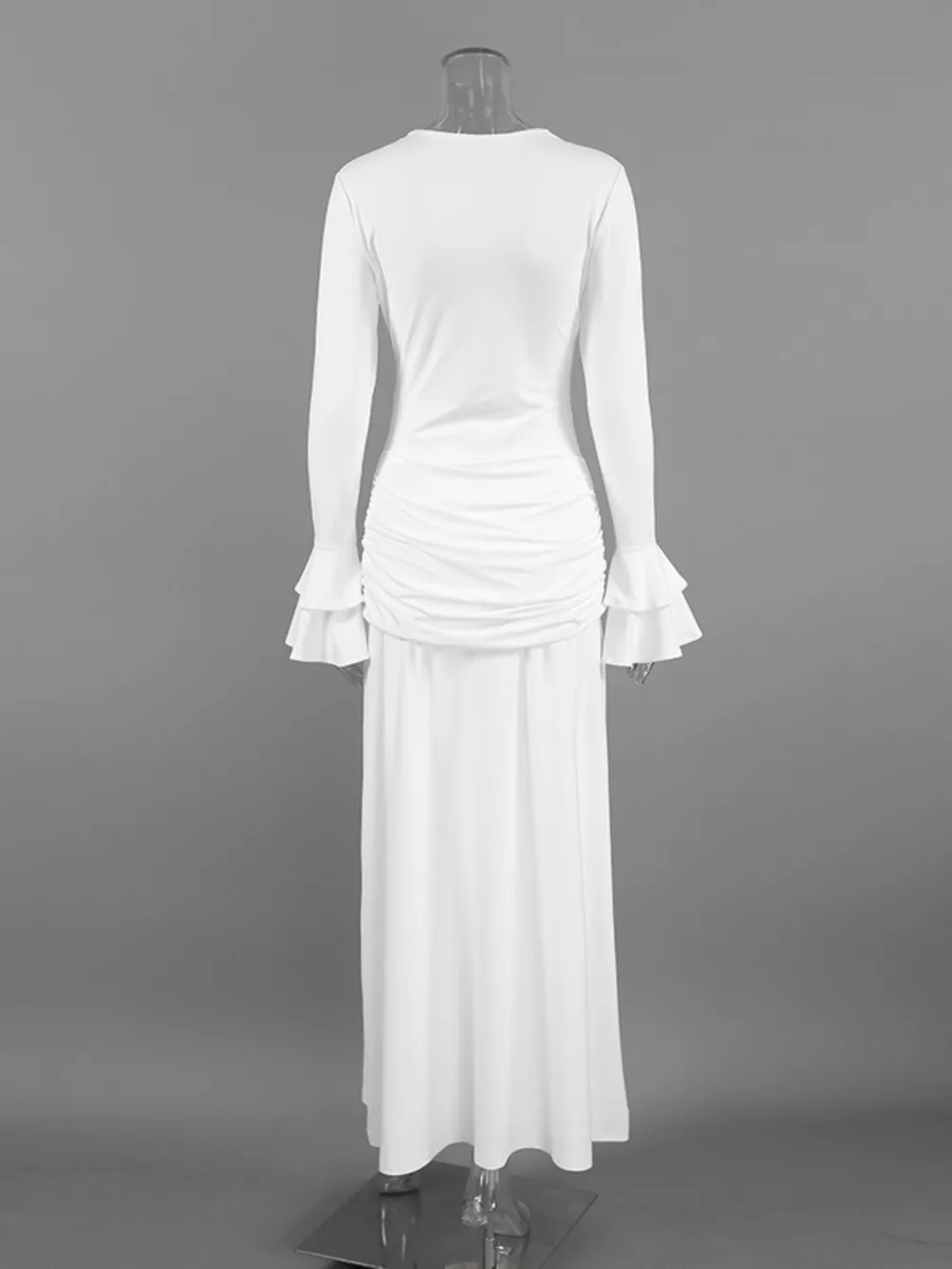 Lace Trim Long Sleeve Maxi Dress, image 8