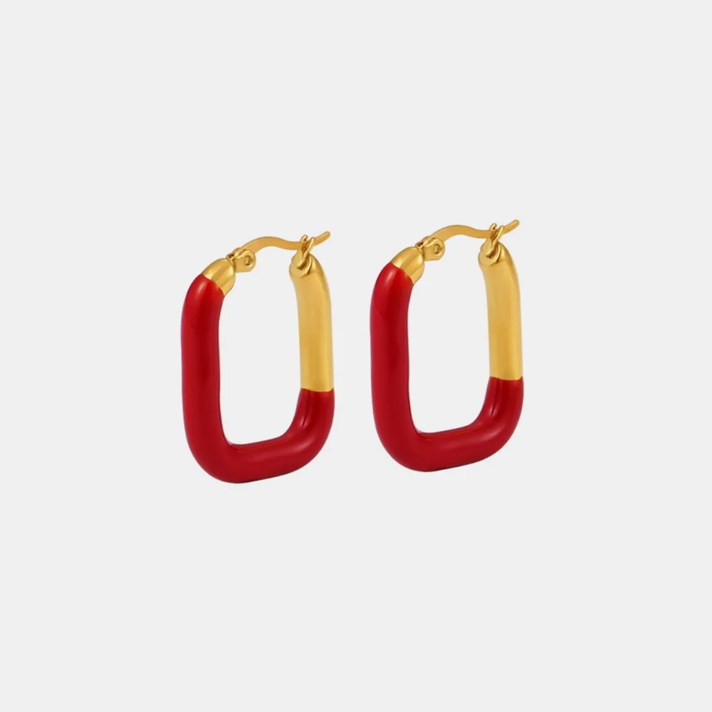 Stainless Steel Drip Oil Contrast Earring, image 3