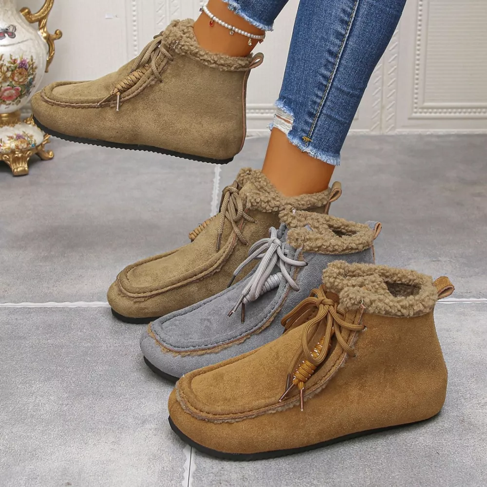 Lace Up Flats Ankle Boots, image 11