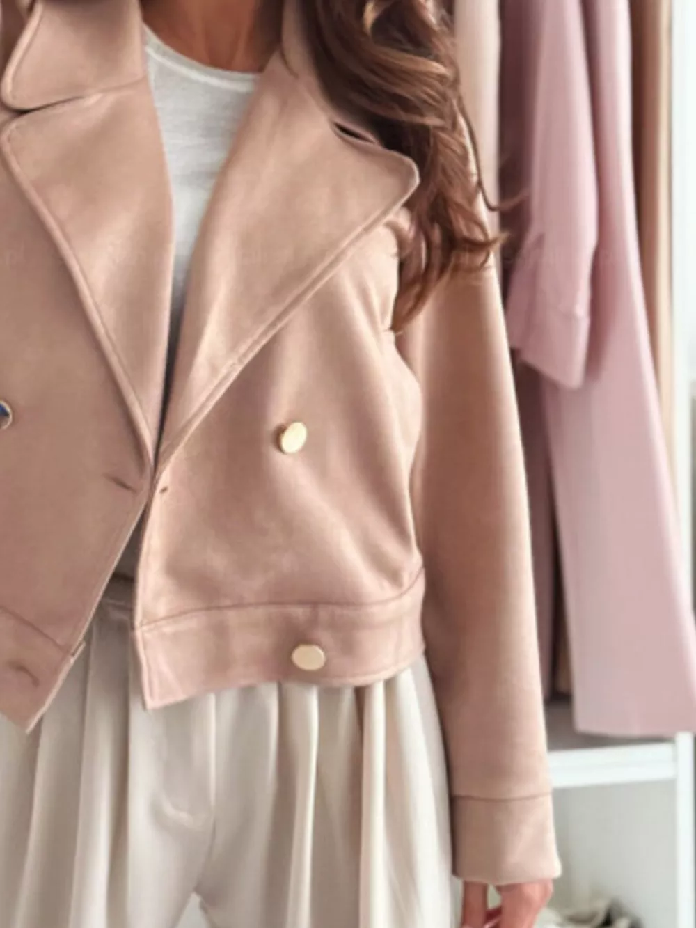Double-Breasted Lapel Collar Jacket, image 14