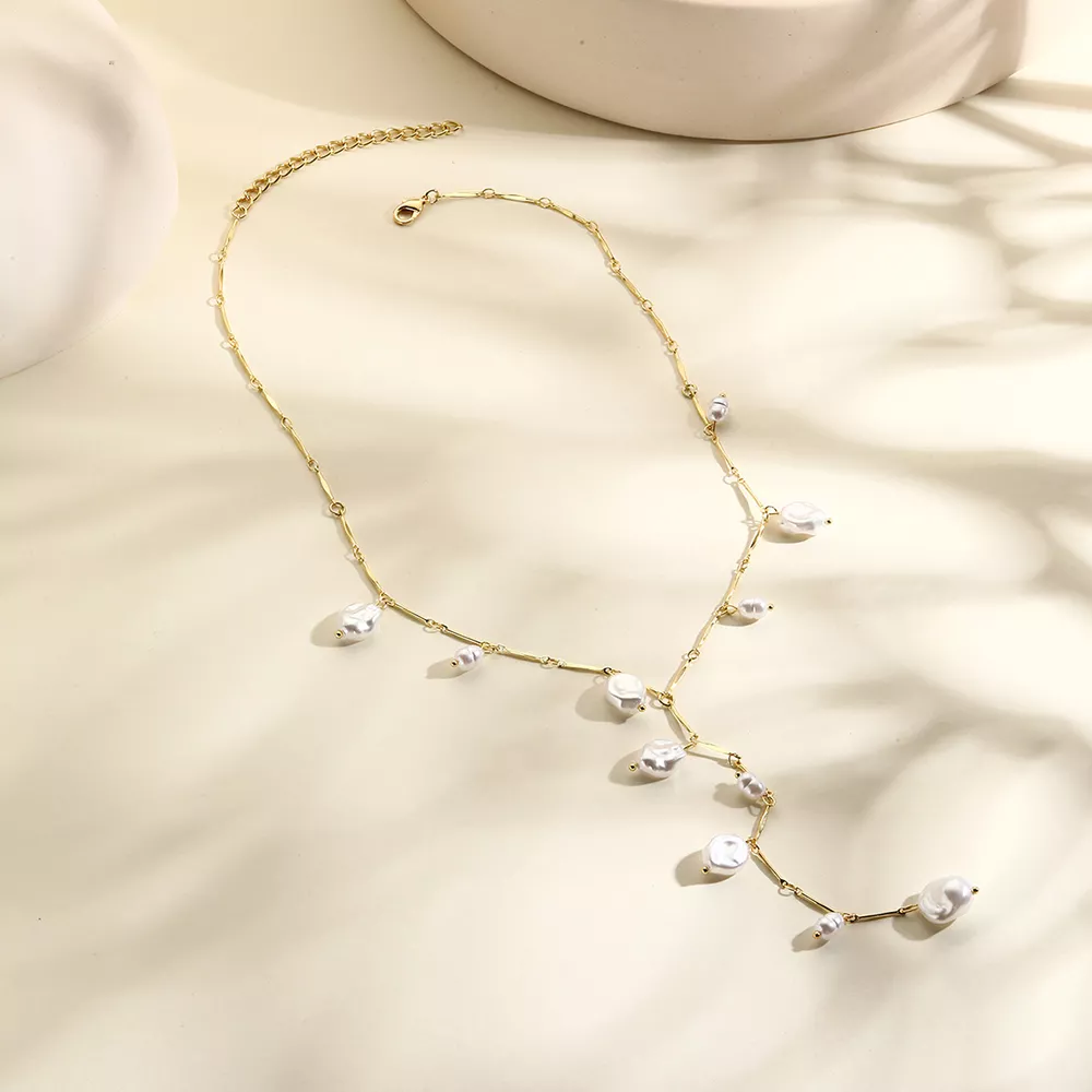 18K Gold-Plated Pearl Necklace, image 3