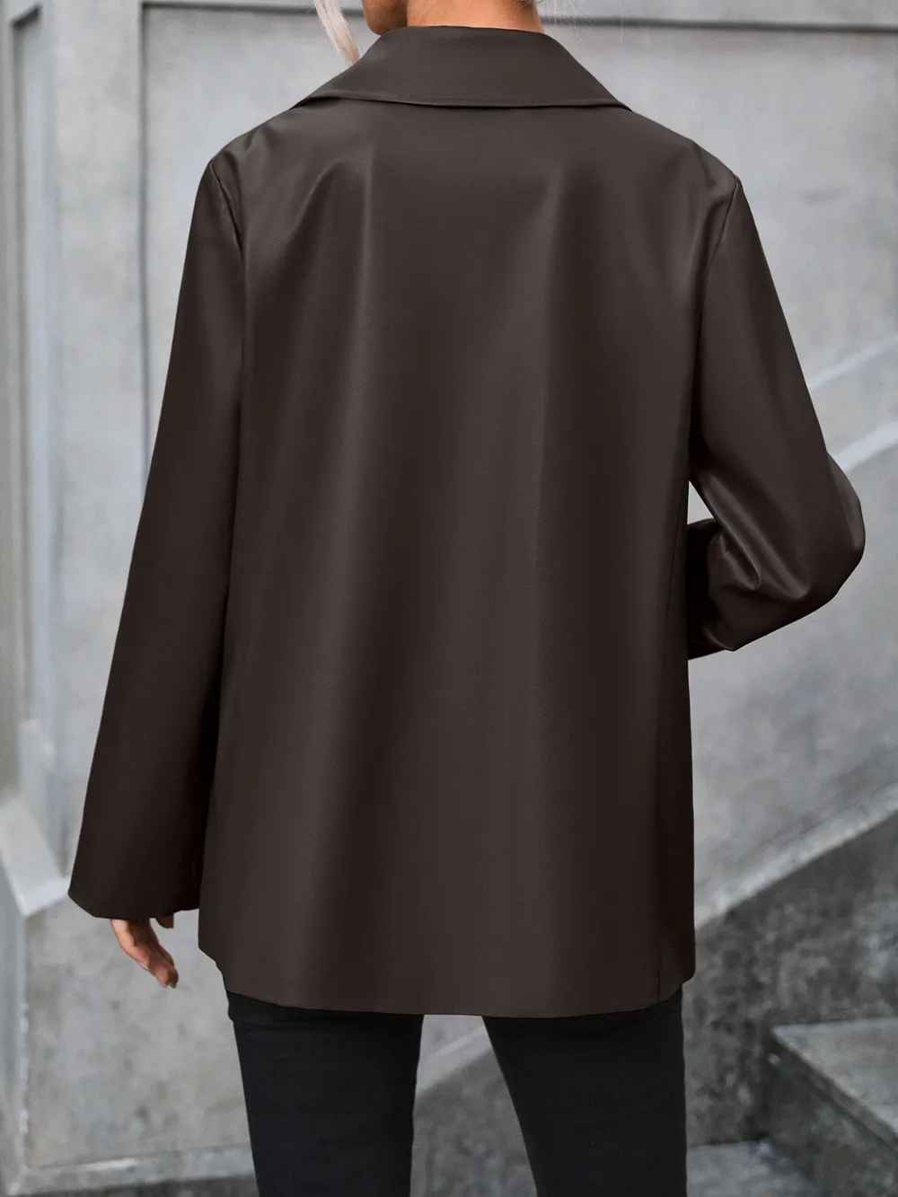 Pocketed Button Up Collared Neck Blazer, image 7