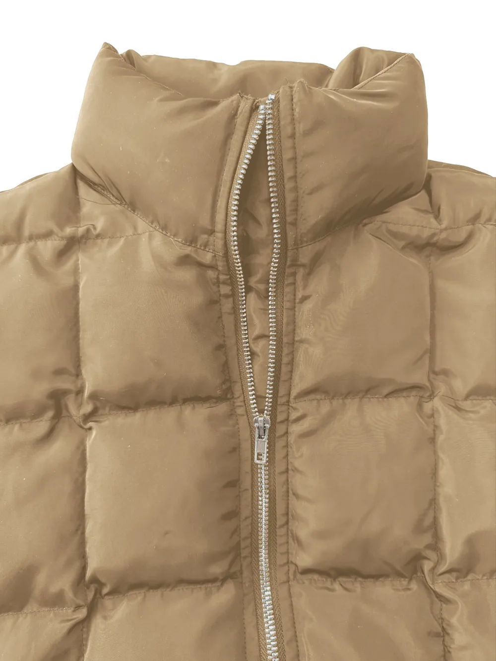 Pocketed Plaid Quilted Zip Up Winter Coat, image 7