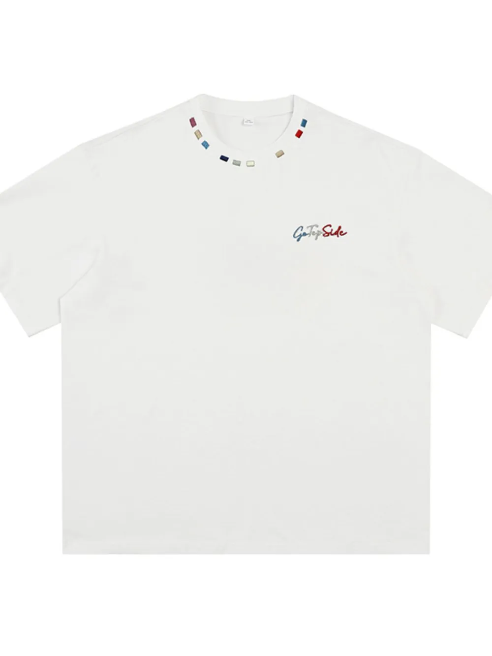 Men's Plus Size Embroidered Round Neck Half Sleeve T-Shirt, image 6