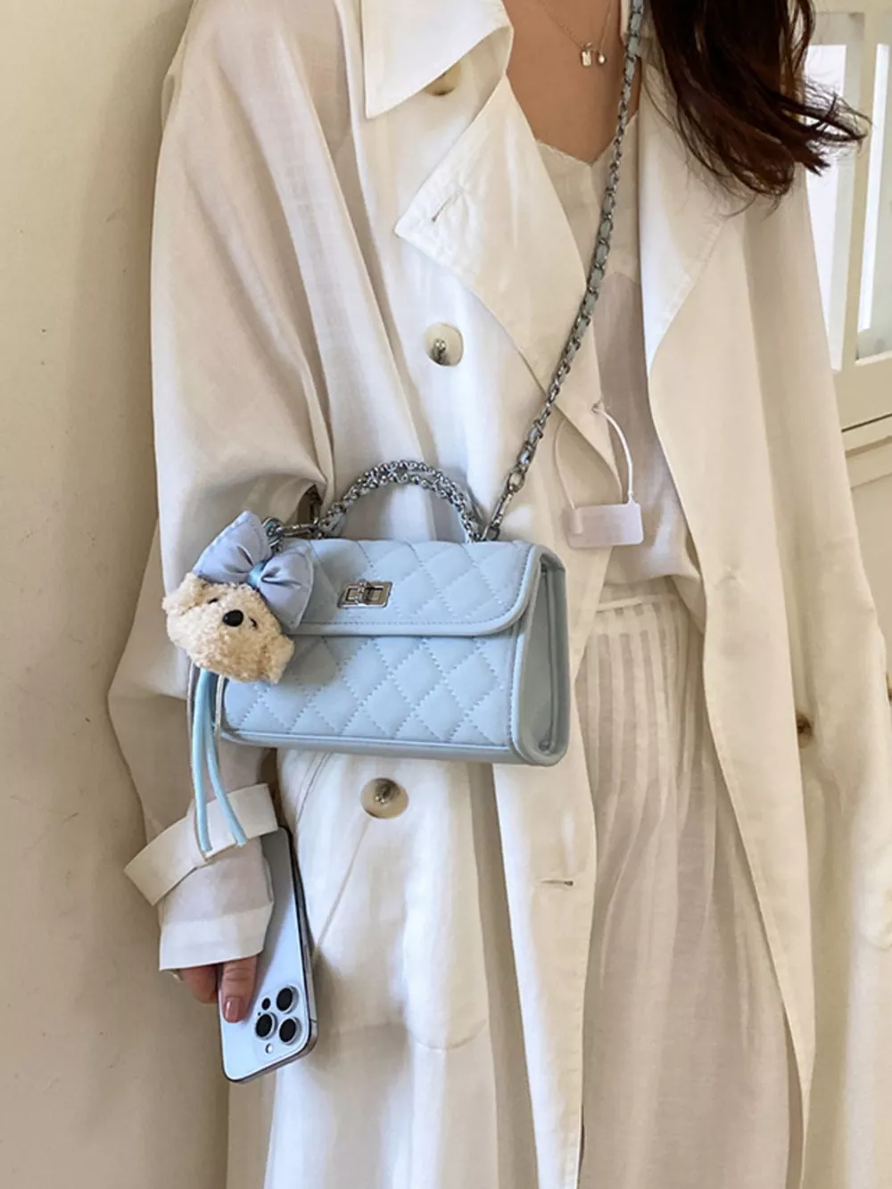 Quilted Chain Crossbody Bag, image 3