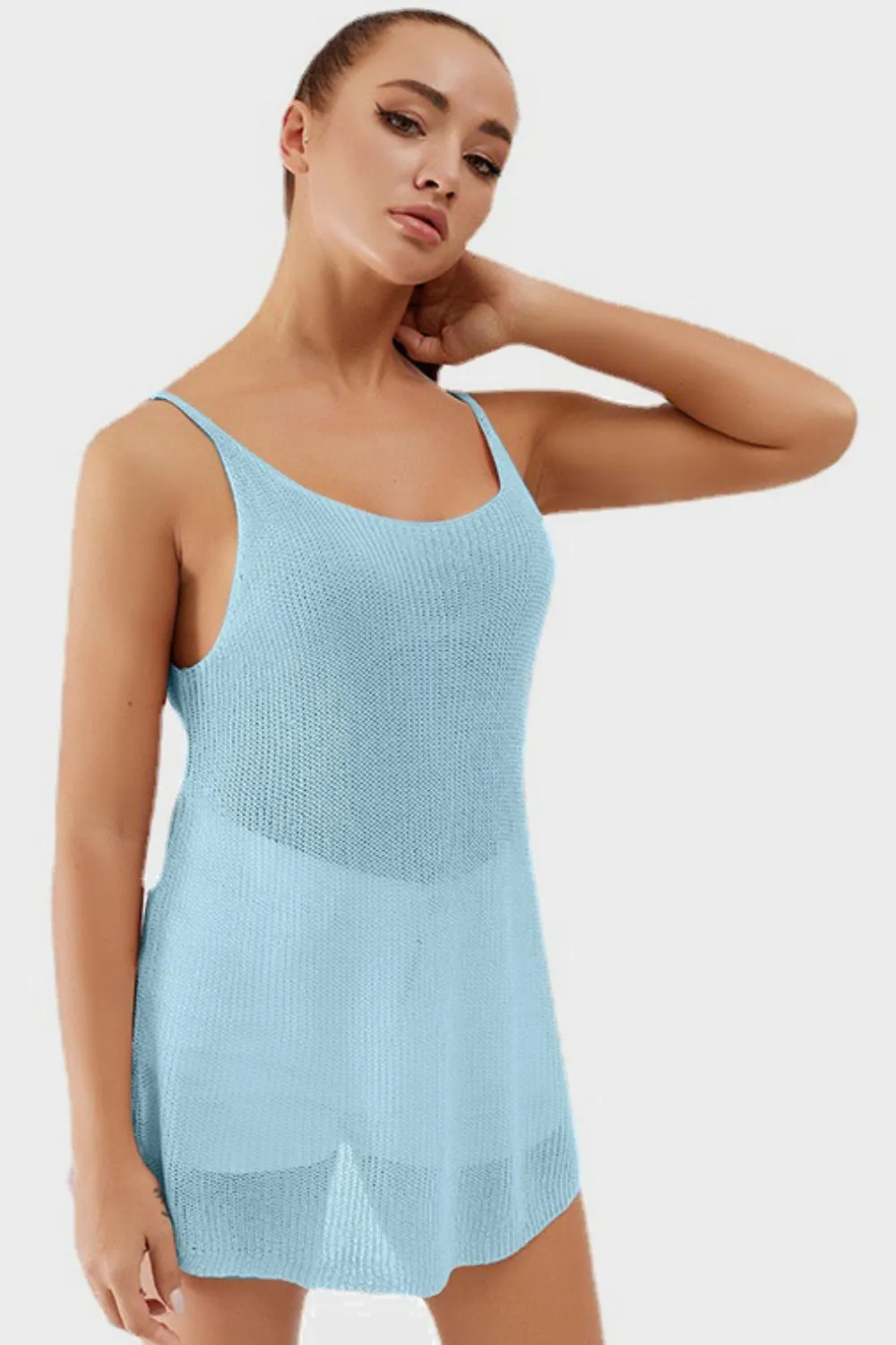 Scoop Neck Spaghetti Strap Knit Cami, image 12