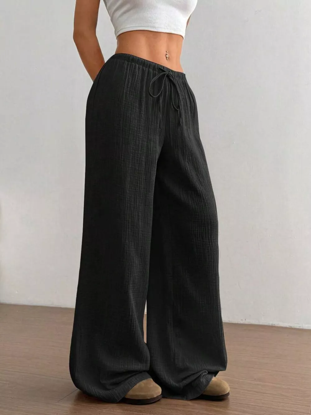Wide-Leg Drawstring Pants, image 24