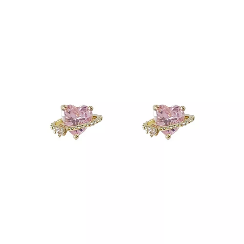 Heart Planet Stud Earrings, image 4