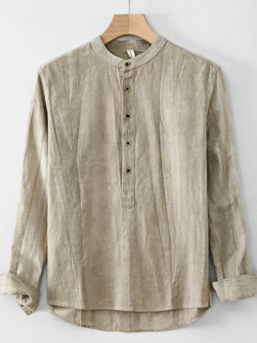 Men's Plus Size Button Front Long Sleeve Blouse, image 6