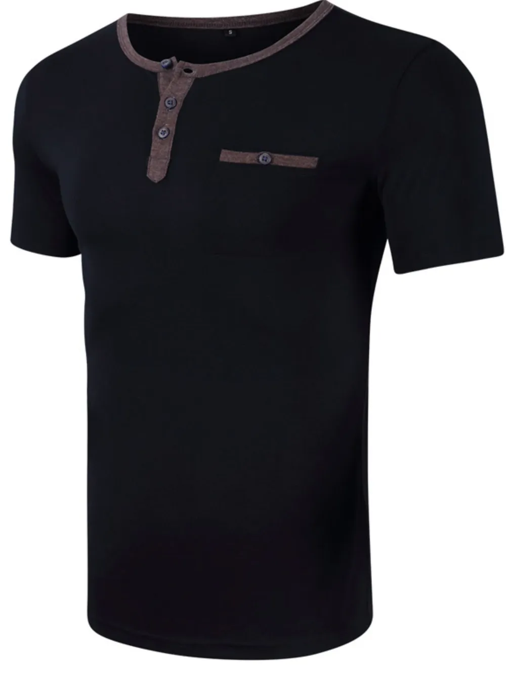 Men's Casual Henley Pocket T-Shirt, image 6