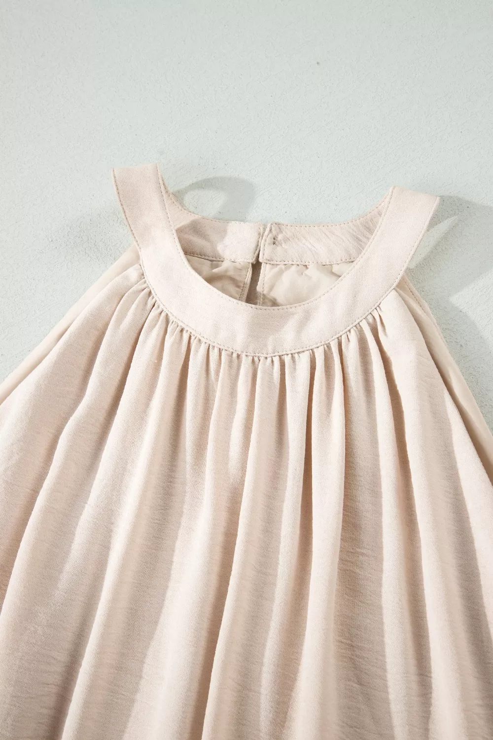 Hollowed Floral Lace Hem Patchwork Loose Halter Summer Dress, image 5