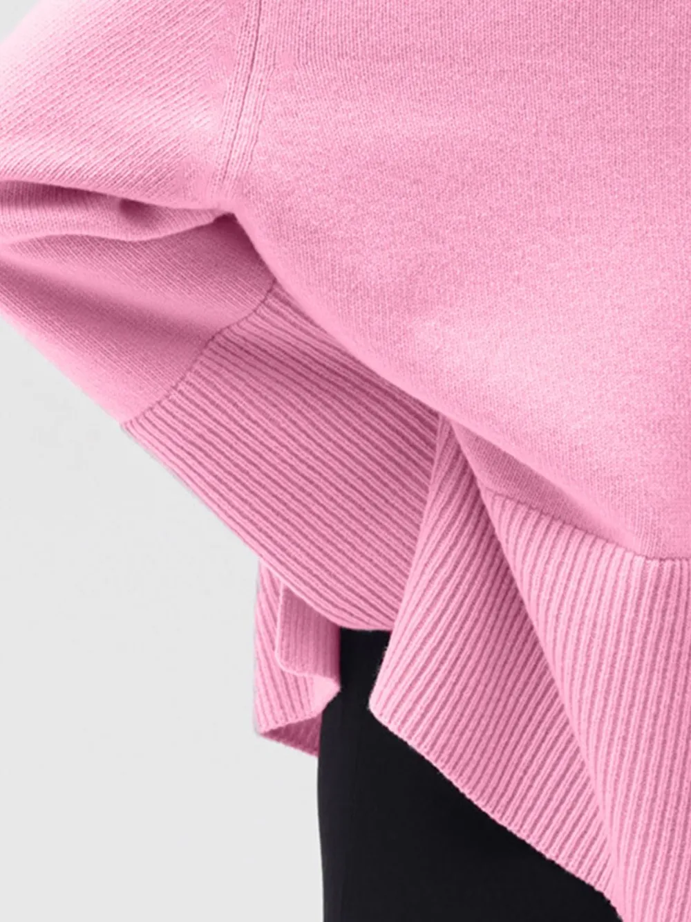 Side Slit Turtleneck Drop Shoulder Sweater, image 13
