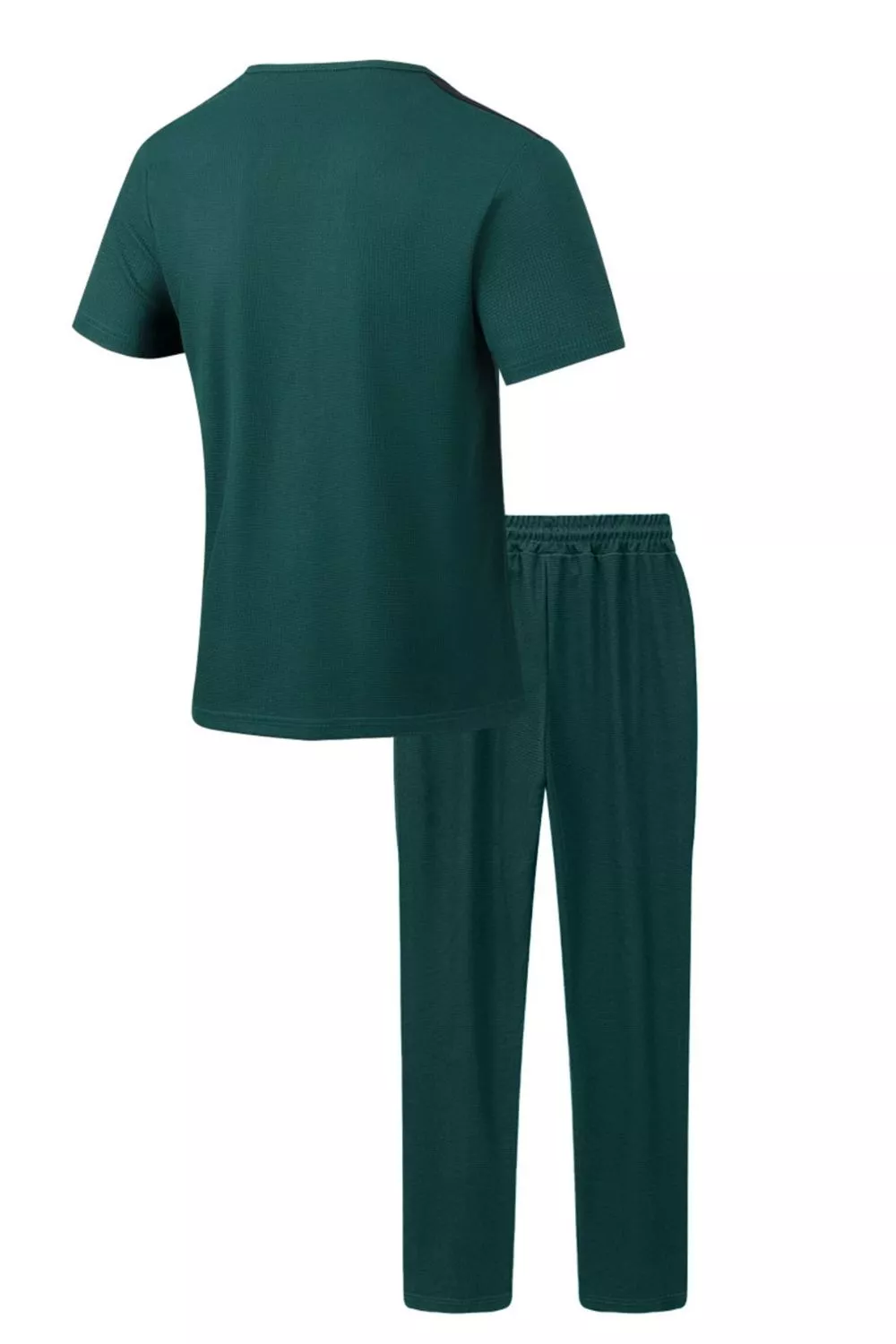 Men's Full Size Lace-Up Front Top and Pants Casual Set Plus Size, image 2