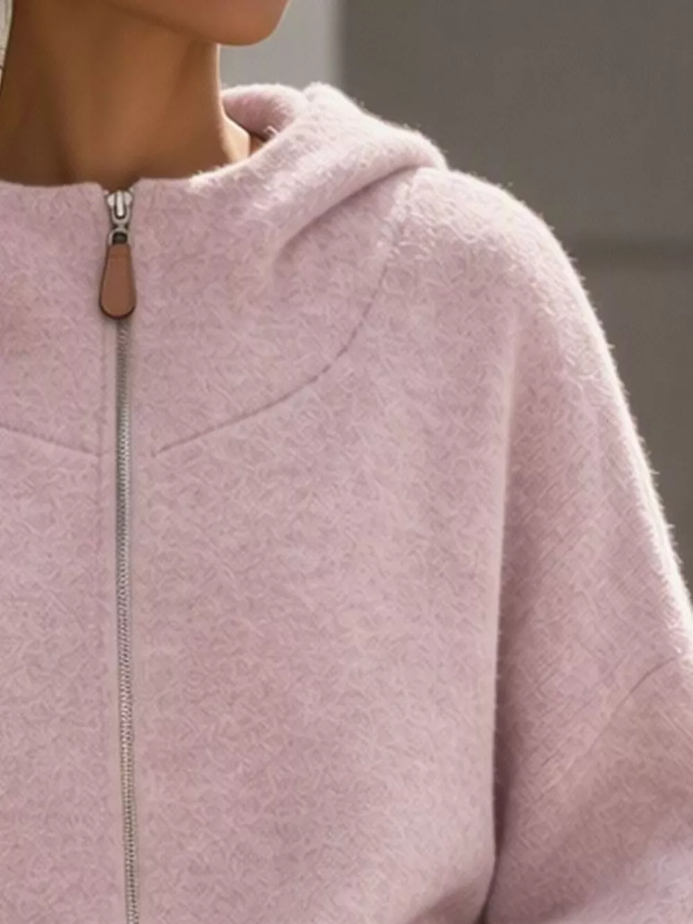 Contrast Denim Pockets Hooded Cardigan, image 9