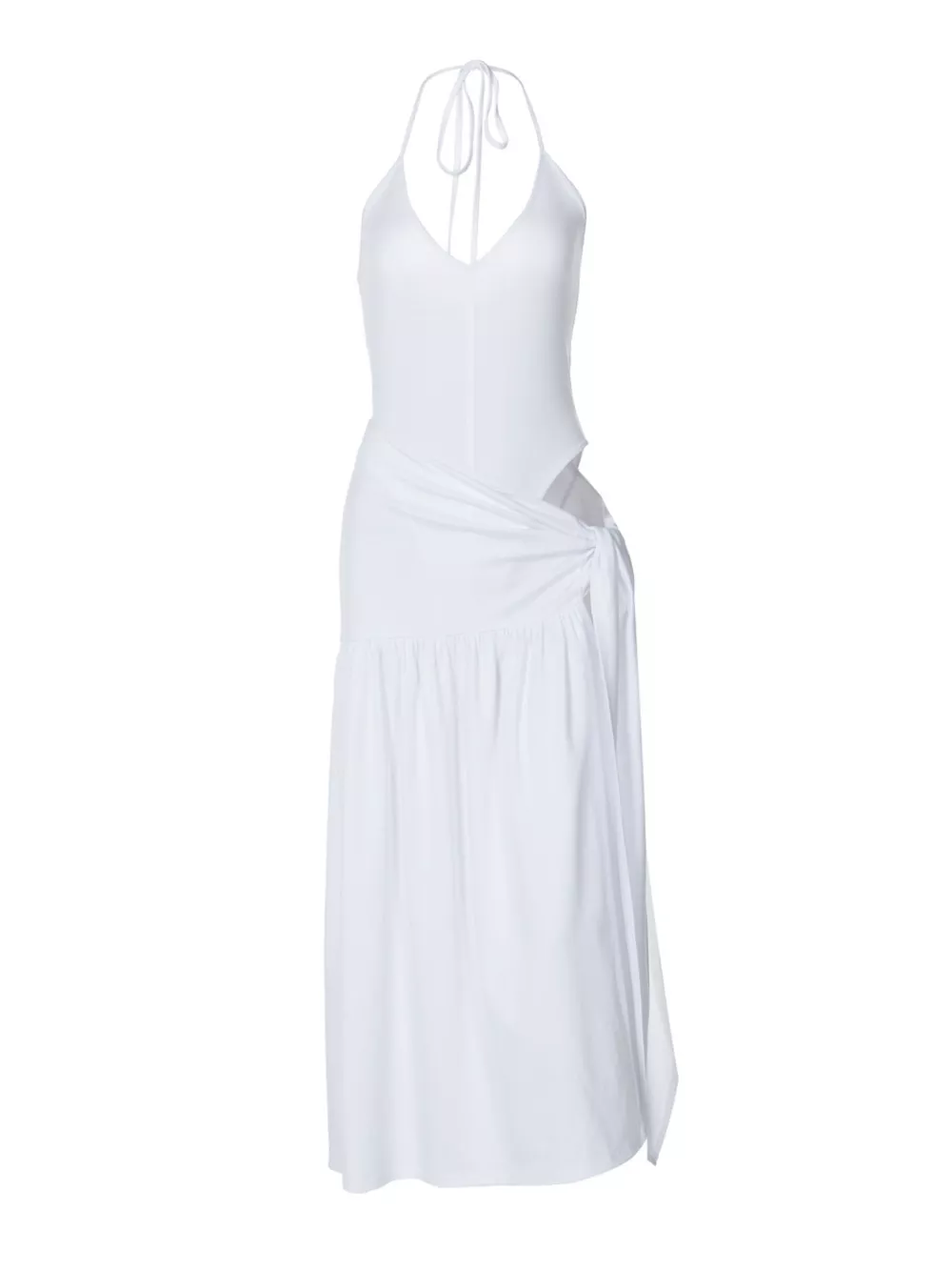 Halter Neck Ruched Bodysuit and Maxi Skirt Set, image 8