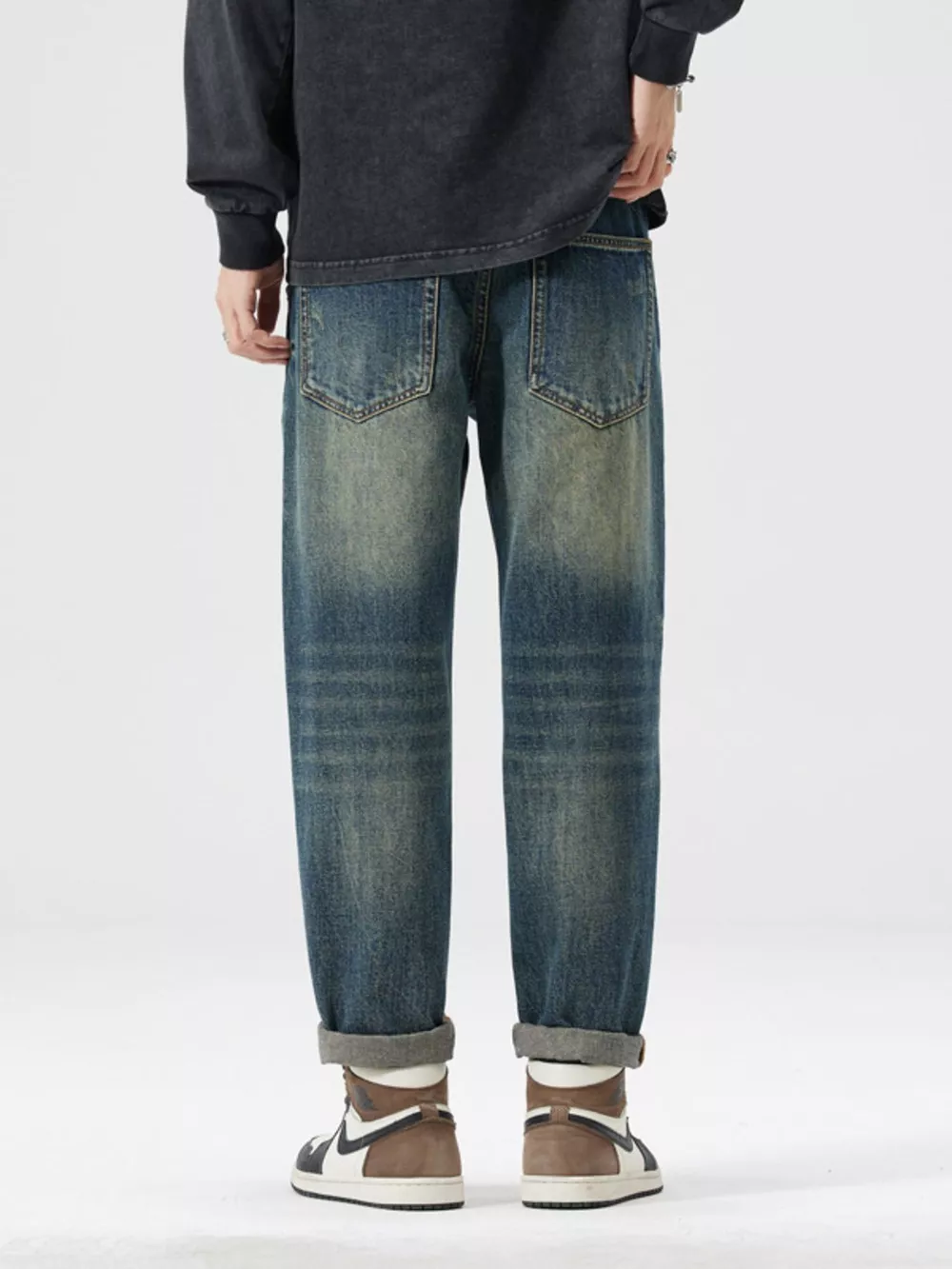 Men's Patchwork Ripped Loose Fit Jeans, image 6