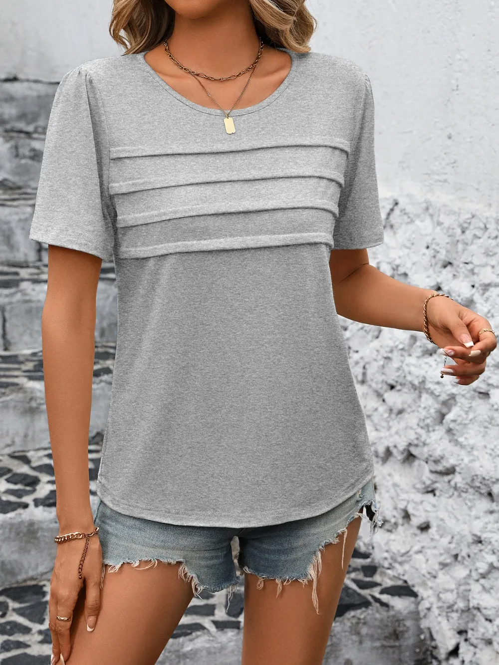 Round Neck Short Sleeve Top, image 12