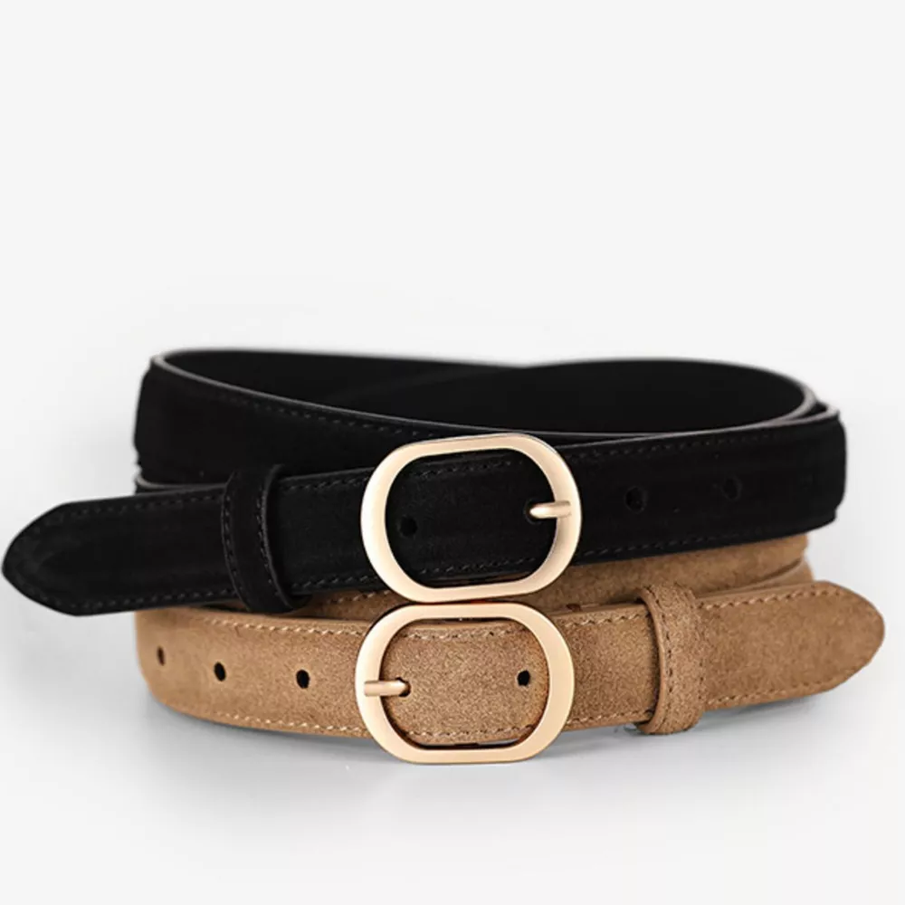 Leather Belt with Golden Buckle, image 2
