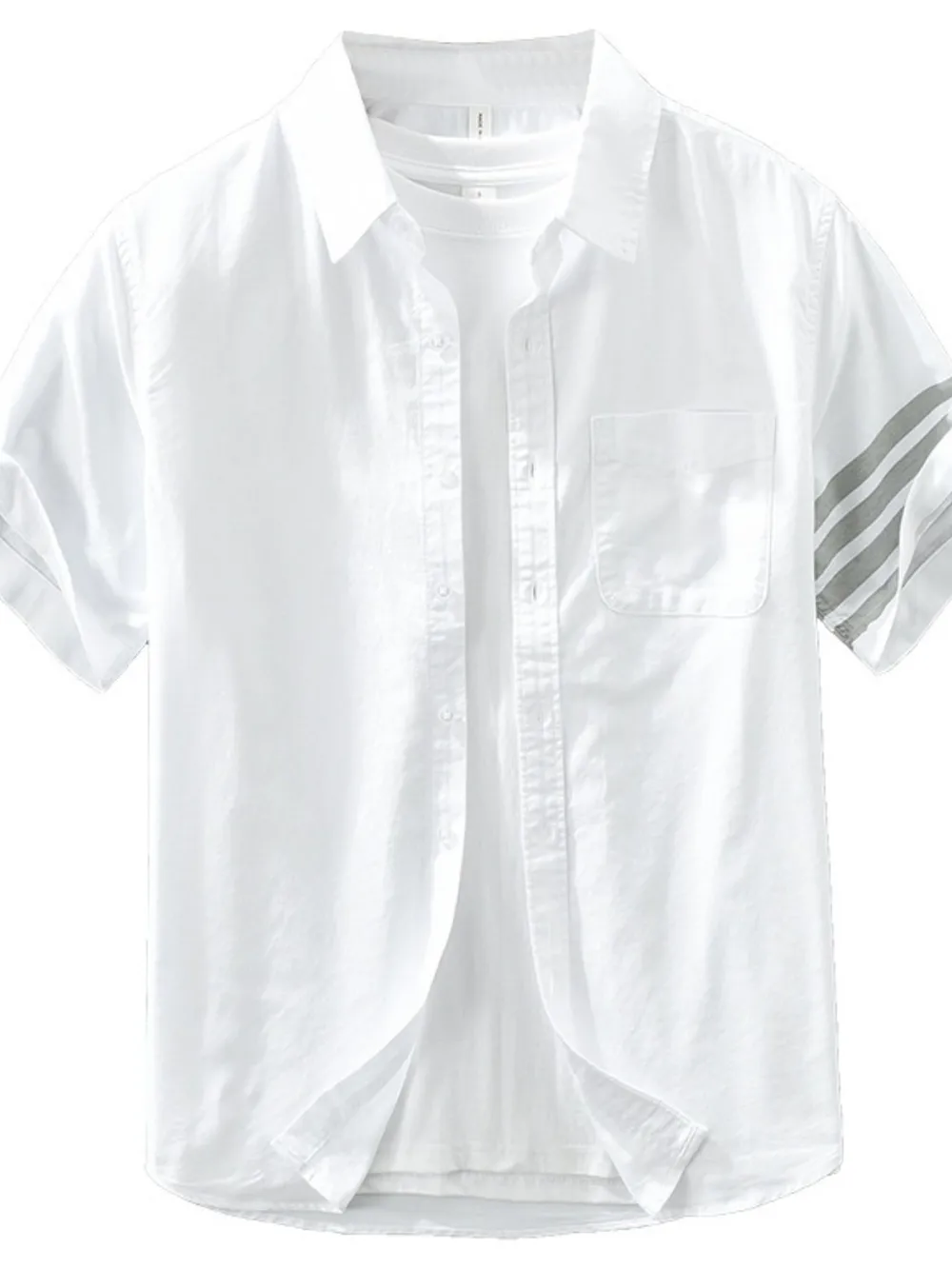 Men's Plus Size Short Sleeve Button-Up Shirt, image 4