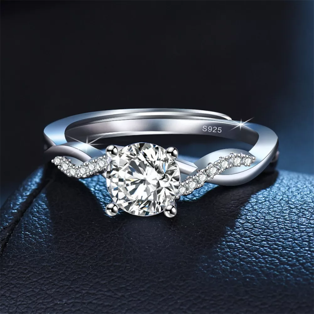 1 Carat Moissanite 925 Sterling Silver Ring, image 4