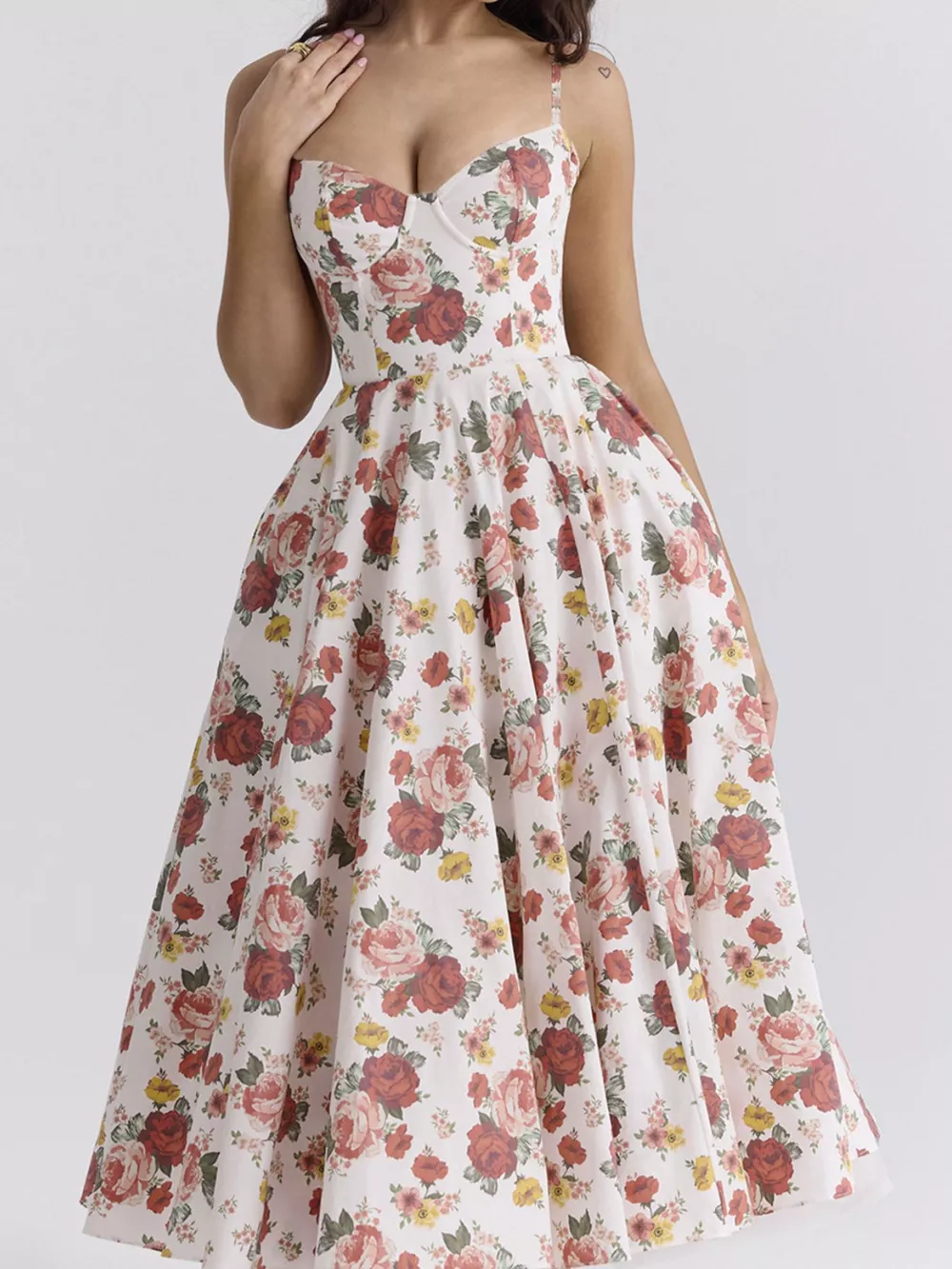 Sweetheart Neck A-Line Midi Dress, image 23
