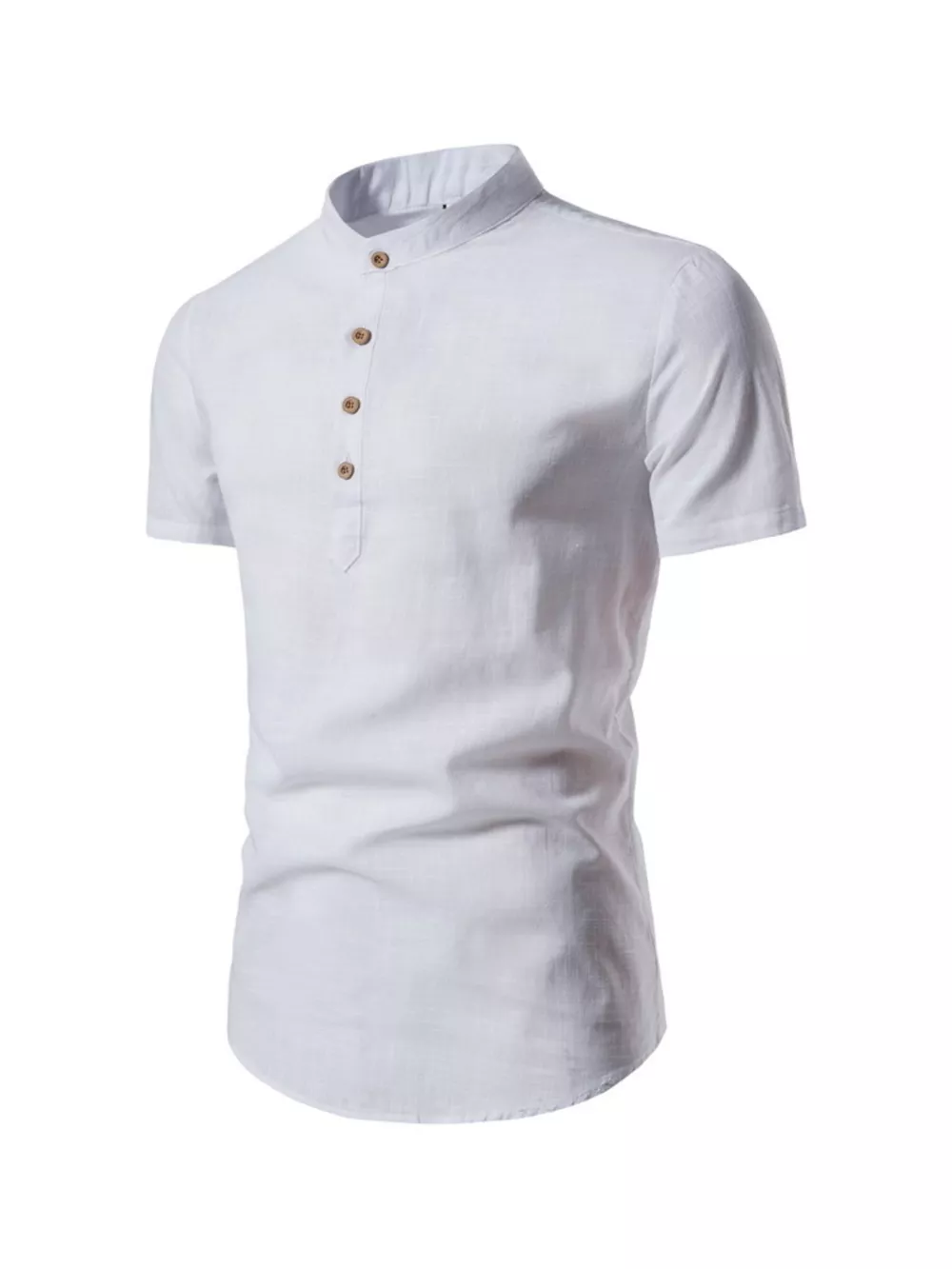 Men's Plus Size Mandarin Collar Short Sleeve Shirt, image 4