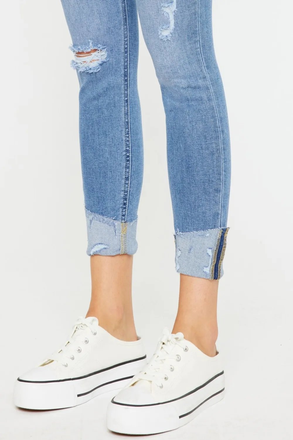 Distressed Cat's Whiskers Button Fly Jeans, image 4