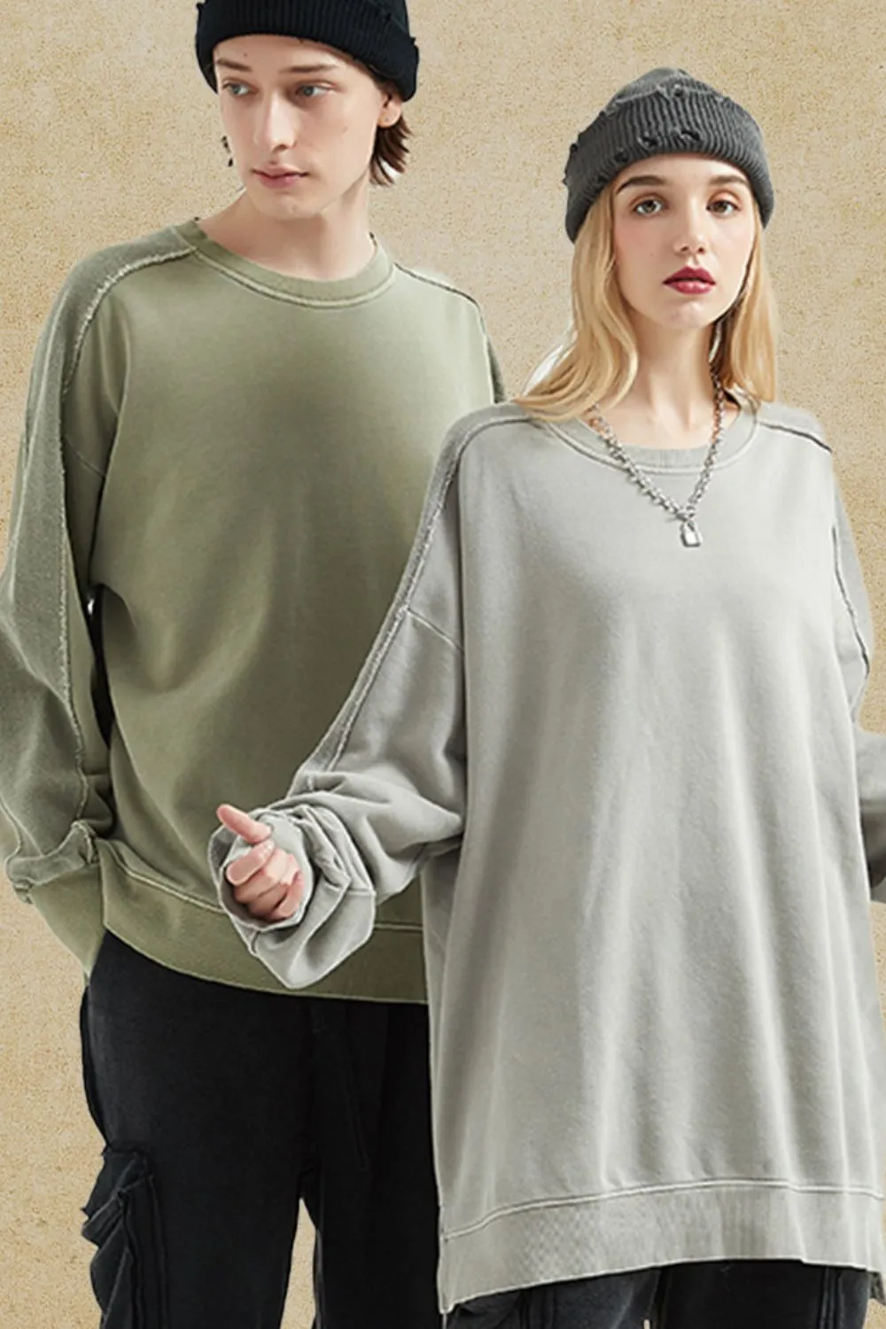Men's Side Slit Round Neck Long Sleeve Sweatshirt, image 3