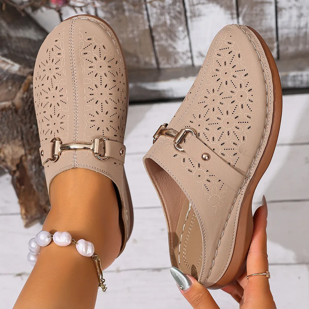 Round Toe Wedge Sandals