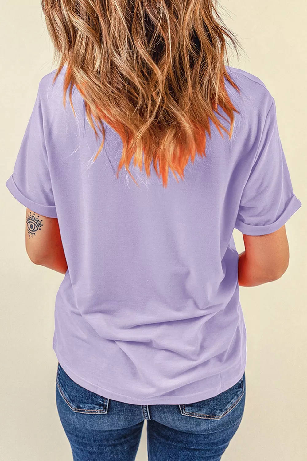 Halloween Spooky Letter Graphic Round Neck Casual T Shirt, image 6