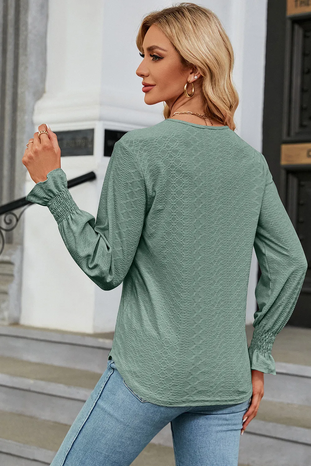 V-Neck Flounce Sleeve T-Shirt, image 21