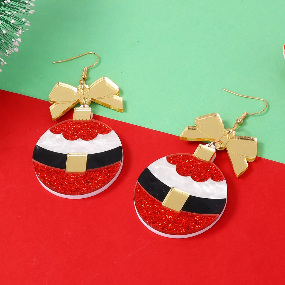 Christmas Dangle Earrings with Bow, image 3
