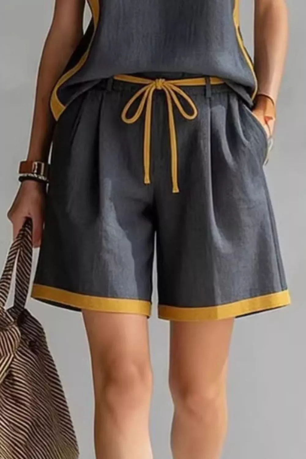 Contrast Trim Tank and Shorts Set, image 3