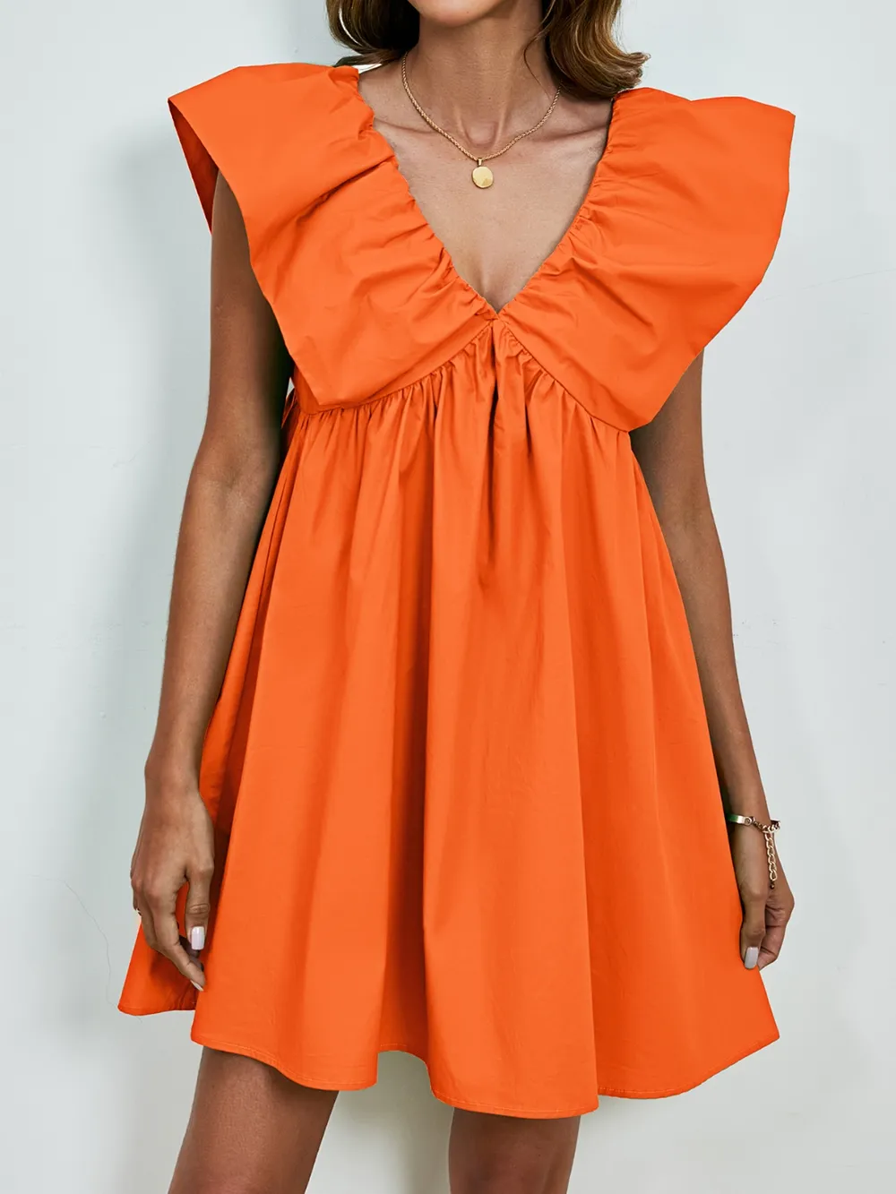 V-Neck Cap Sleeve Mini Dress, image 19