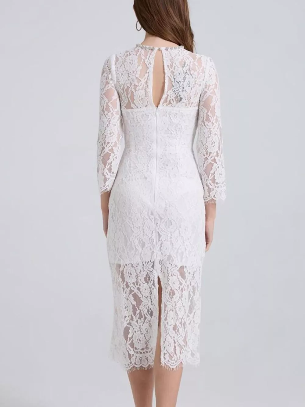 Lace Long Sleeve Midi Dress, image 25