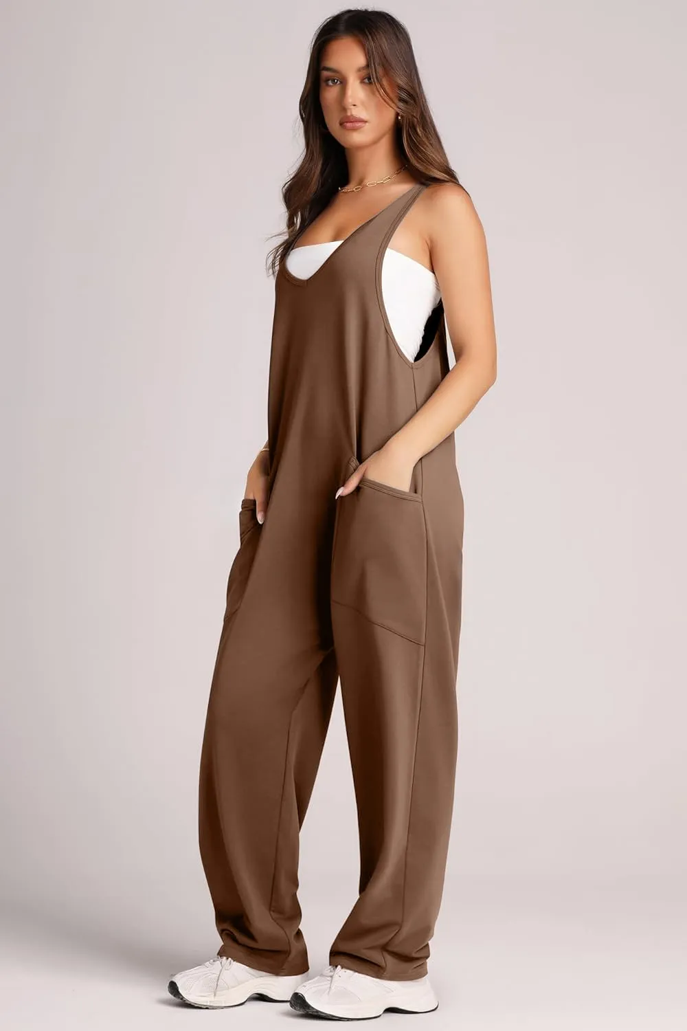 Wide Strap Jumpsuit with Pockets, image 20