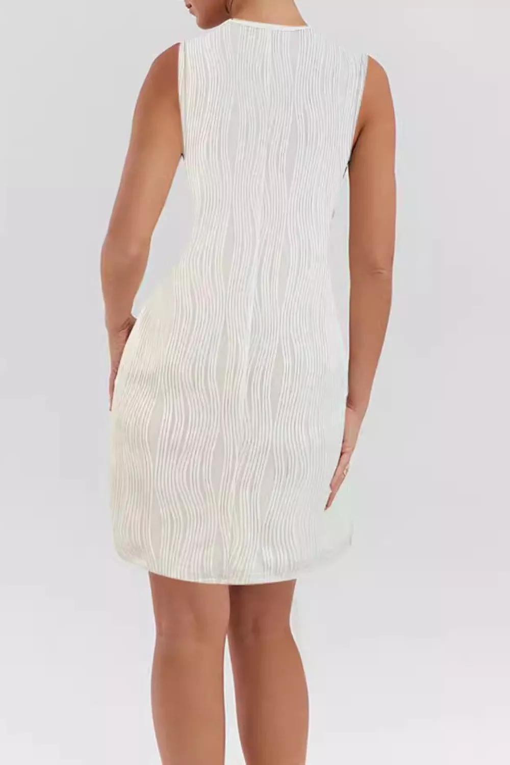 Sleeveless Textured Casual Mini Dress, image 4