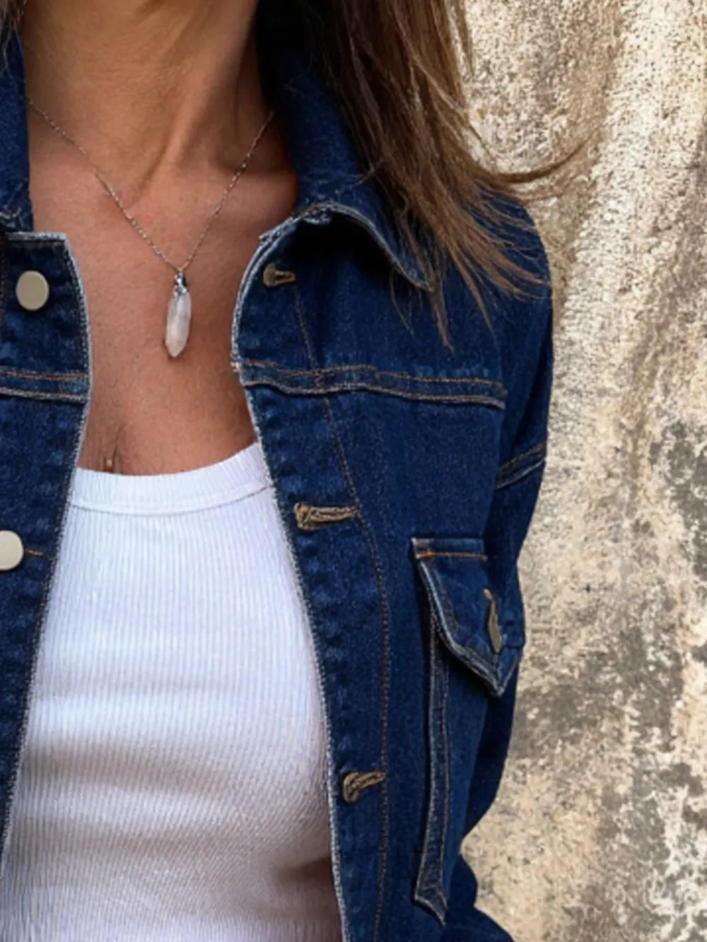 Button Up Long Sleeve Denim Jacket, image 4