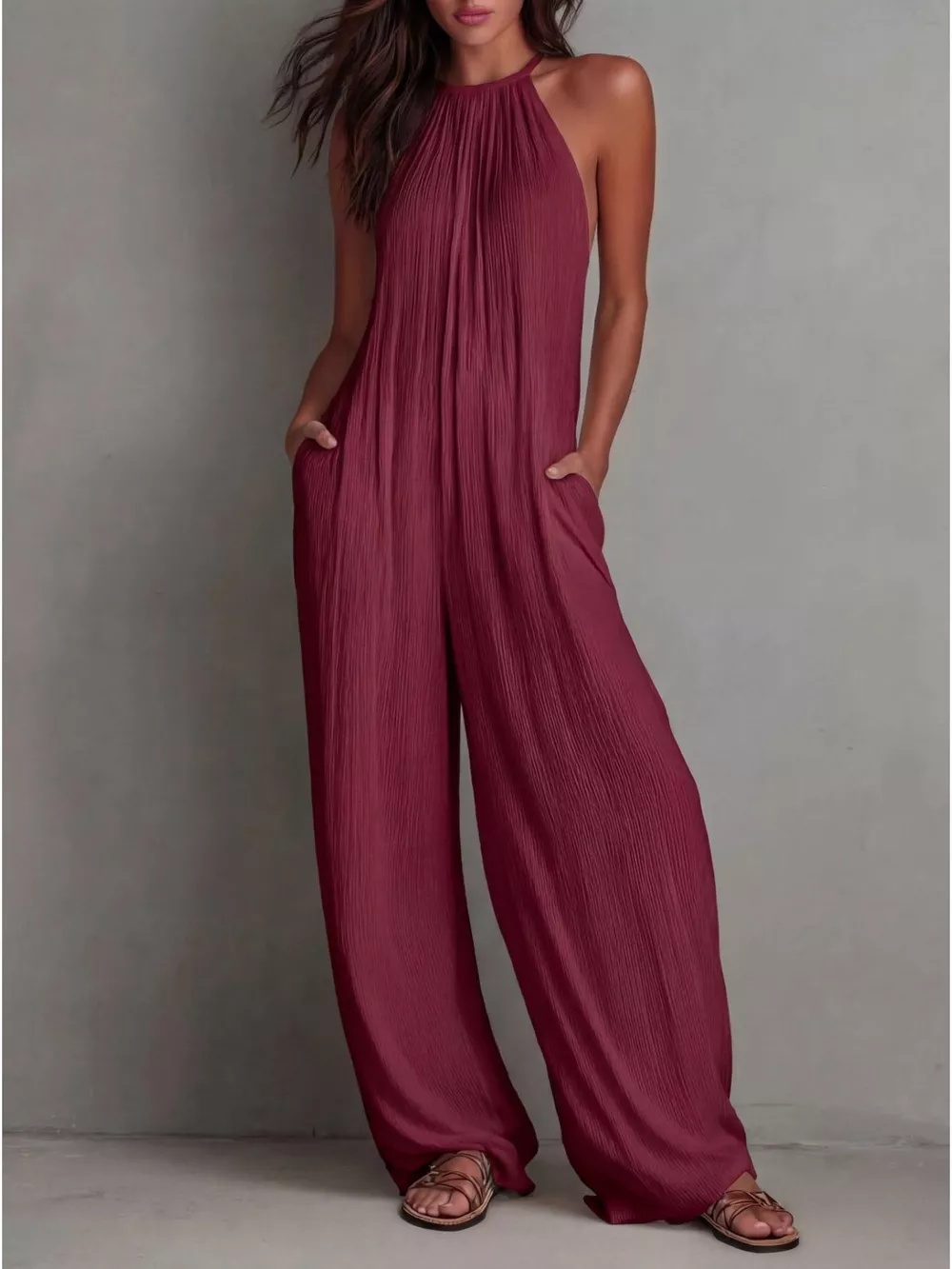 Sleeveless Wide-Leg Jumpsuit, image 3