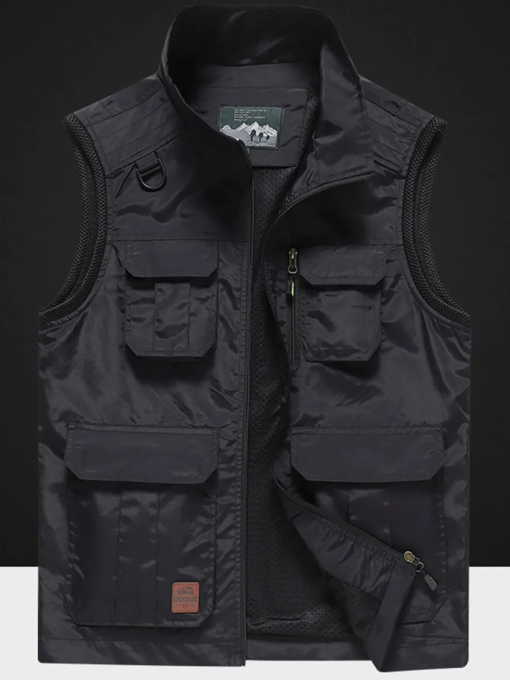 Men's Plus Size Zip Up Vest with Pockets, image 6