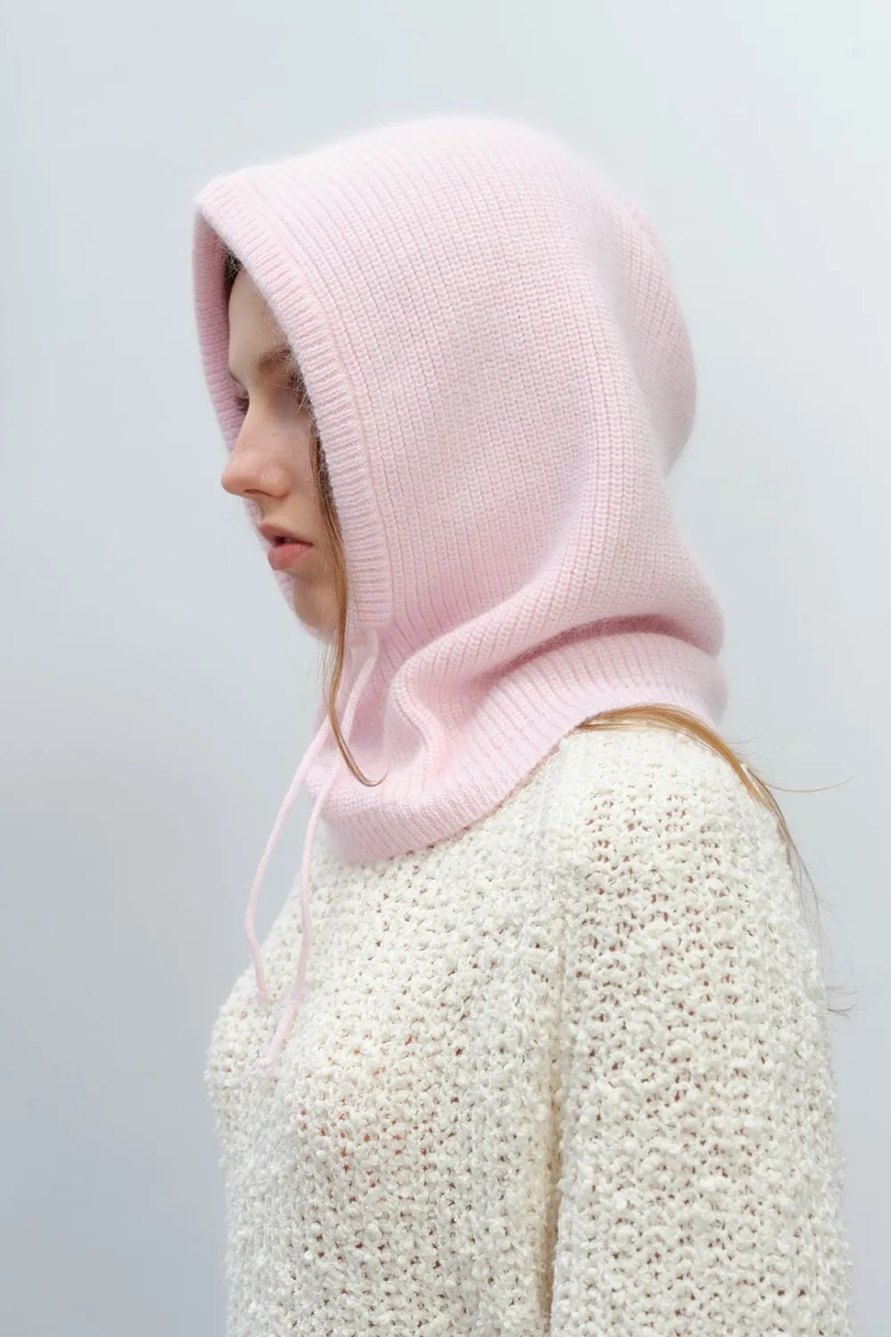 Drawstring Solid Color Thermal Knit Hat, image 8