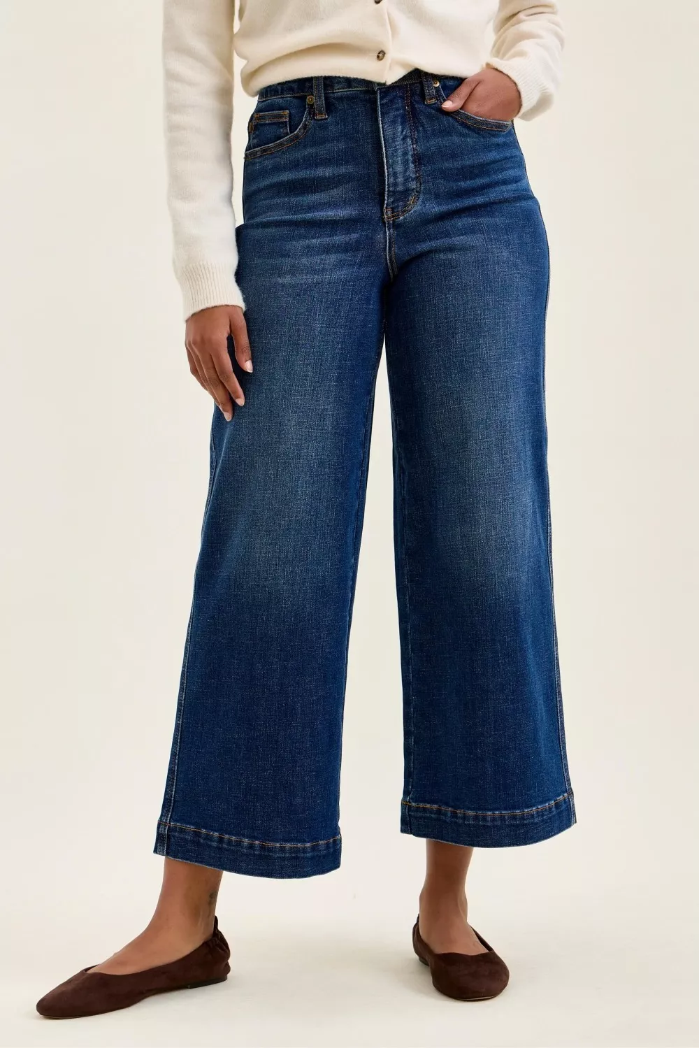 High Waist T.C. Claudia Ankle Wide Jeans