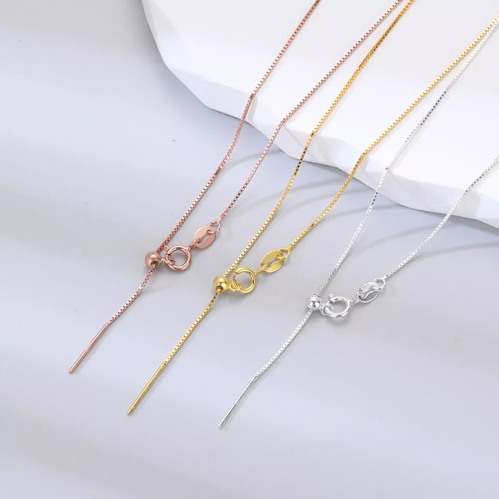 925 Sterling Silver Chain Adjustable Necklace, image 2