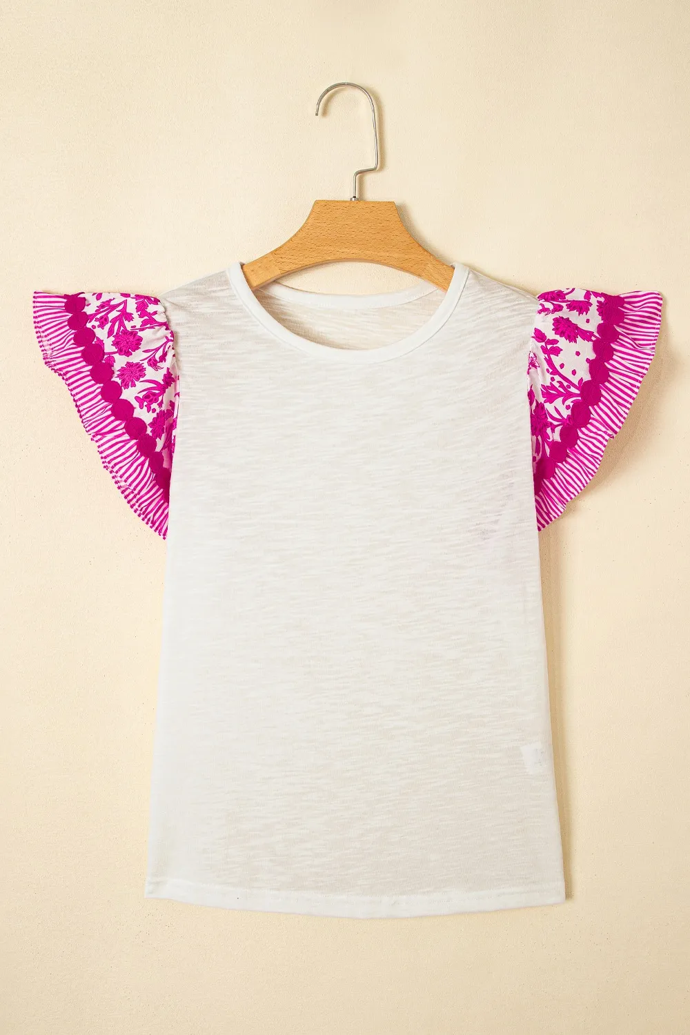 Ruffled Round Neck Cap Sleeve Blouse, image 7